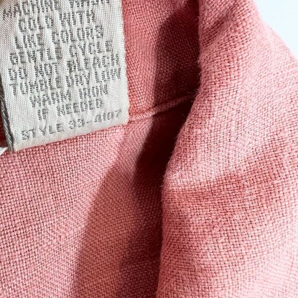 J Jill Jacket Womens 18 Linen Pink Peach Button Front Lightweight Long Sleeve - Picture 5 of 7